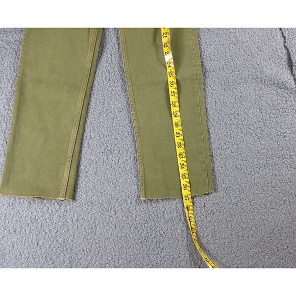 New Re/Done Womens 24 Green Jeans 70s Ultra High Rise Stove Pipe - Picture 6 of 8